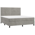 vidaXL Sommier à lattes de lit et matelas Gris clair 160x200cm Velours
