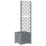 vidaXL Jardinière avec treillis Gris clair 40x40x136 cm PP
