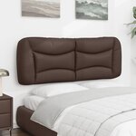 vidaXL Coussin de tête de lit marron 140 cm similicuir