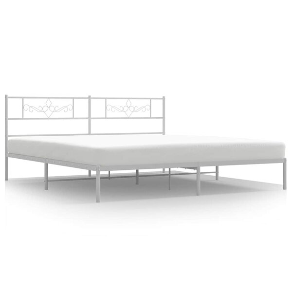 vidaXL Cadre de lit métal sans matelas et tête de lit blanc 193x203 cm