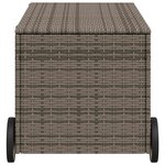 vidaXL Boîte de rangement de jardin et roues gris 190L résine tressée
