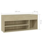 vidaXL Banc à chaussures Chêne sonoma 105x30x45 cm Bois d'ingénierie