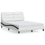 vidaXL Cadre de lit sans matelas blanc et noir 120x200 cm similicuir