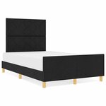 vidaXL Cadre de lit avec tête de lit Noir 120 x 190 cm tissu
