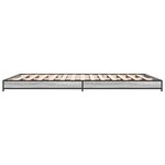 vidaXL Cadre de lit sonoma gris 140x190 cm bois d'ingénierie et métal