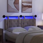 vidaXL Tête de lit suspendue Avec lumière LED Gris PU antique