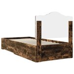 vidaXL Cadre de lit Chêne fumé 75 x 190 cm Bois d'ingénierie