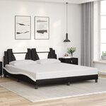 vidaXL Cadre de lit sans matelas noir et blanc 180x200 cm similicuir