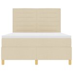 vidaXL Lit à ressort LED avec matelas Crème 160 x 200 cm tissu