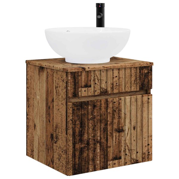 vidaXL Meuble de lavabo mural Bois ancien 49 x 44 5 x 66 5 cm