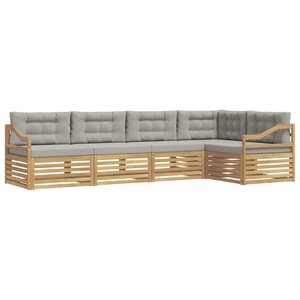 vidaXL Ensemble de canapés d'extérieur 5 pc Blanc et gris clair