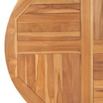 vidaXL Dessus de table Bois de teck solide Rond 2 5 cm 90 cm