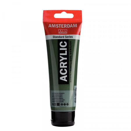 Peinture acrylique en tube - vert olive foncé - 120ml - amsterdam