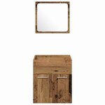 vidaXL Set de Meubles pour Salle de Bain avec porte 3 Pièces Bois Ancien