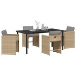 vidaXL Ensemble de salle à manger pour jardin 5 Pièces Beige polyrotin