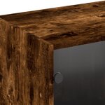 vidaXL Bibliothèque avec portes chêne fumé 204x37x75 cm