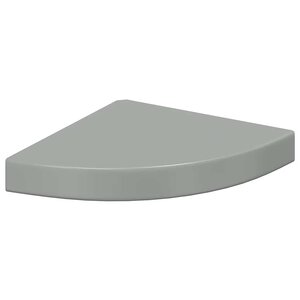 vidaXL Étagère d'angle flottante Gris brillant 25x25x3 8 cm MDF