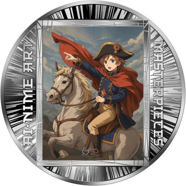 Pièce de monnaie en Argent 500 Francs g 15.57 (1/2 oz) Millésime 2025 AI-nime Art Masterpieces NAPOLEON CROSSING THE ALPS (PRÉCOMMANDE)