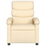 vidaXL Fauteuil de massage inclinable Crème Tissu