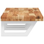 vidaXL Étagère de vasque murale acier et bois massif d'acacia