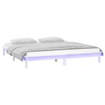 vidaXL Cadre de lit à LED sans matelas blanc 140x200 cm bois massif