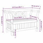 Banc de jardin vidaXL 119x76x44 cm en bois de pin massif