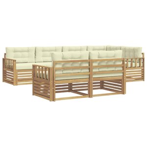 vidaXL Ensemble de canapés d'extérieur 7 pc Blanc et crème Polyester