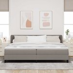 vidaXL Lit à ressorts avec matelas Taupe 200 x 200 cm tissu