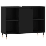 vidaXL Ensemble de meubles salle de bain 3 Pièces noir bois d'ingénierie