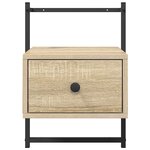 vidaXL Table de chevet murale 2 Pièces chêne sonoma 35x30x51 cm