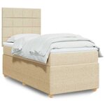 vidaXL Sommier à lattes de lit avec matelas Crème 80x200 cm Tissu