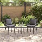 vidaXL Ensemble de salle à manger pour jardin 3 Pièces Noir  Anthracite