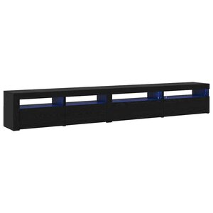 Set de meubles TV vidaXL en 3 pièces avec lumières LED Chêne noir Bois d'ingénierie