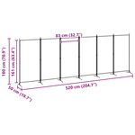 vidaXL Paravent à 6 panneaux Beige 520 x 180 cm Tissu