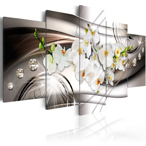 Tableau -  orchid with diamonds l x h en cm 100x50