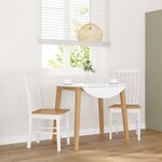vidaXL Chaises à manger 2 Pièces blanc bois massif caoutchouc