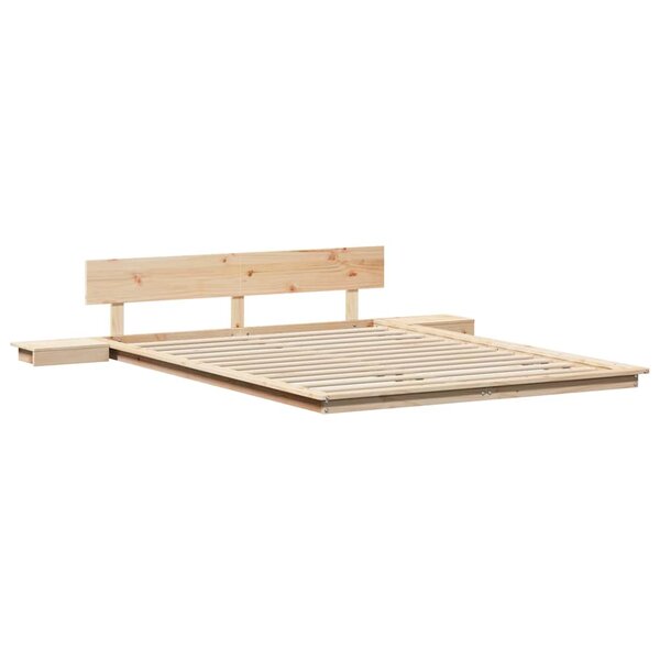 vidaXL Cadre de lit Marron 150 x 200 cm bois