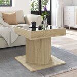 vidaXL Table basse avec LED chêne sonoma 50x50x45 cm bois d'ingénierie