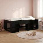 vidaXL Cadre de lit pour enfants avec rangement Chêne noir 90 x 190 cm