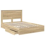 vidaXL Lit de Rangement Chêne Sonoma 150 x 200 cm Bois d'ingénierie