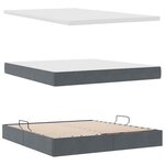 vidaXL Lit de rangement LED avec matelas Gris foncé 160 x 200 cm