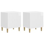 vidaXL Cabinet de chevet 2 Pièces Blanc brillant 43 x 34 5 x 50 cm