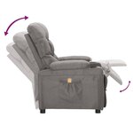 vidaXL Fauteuil de massage Gris clair Tissu