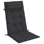 vidaXL Coussins de chaise à dossier haut lot de 6 noir tissu oxford