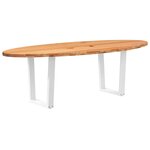 vidaXL Table à manger marron clair bois de chêne massif ovale