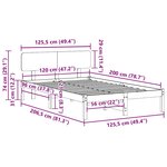 vidaXL Cadre de lit Naturel 120 x 200 cm Bois massif en pin
