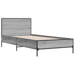 vidaXL Cadre de lit sonoma gris 90x190 cm bois d'ingénierie et métal