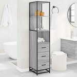 vidaXL Armoire de salle de bain sonoma gris 35x37 5x166 cm