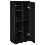 vidaXL Meuble de salle de bain avec porte-rouleau noir 39x22x90 cm