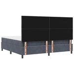 vidaXL Lit à ressorts avec matelas Gris foncé 200 x 200 cm Velours